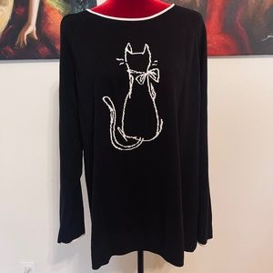 Plus Size Black Kitty Sweater